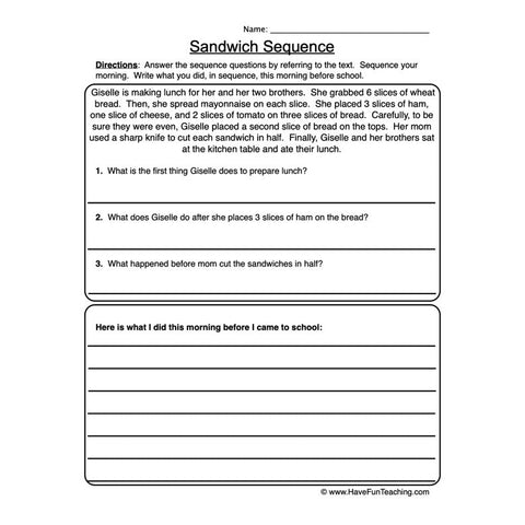Sequence Worksheet 2