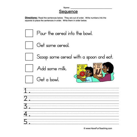 Sequence Worksheet 3
