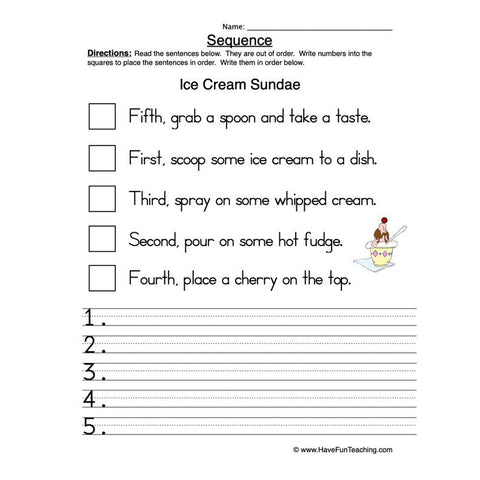 Sequence Worksheet 6