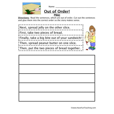 Sequence Sandwich Worksheet
