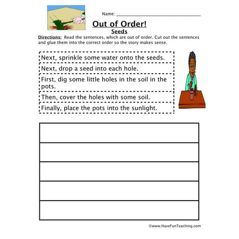 Sequence Seeds Worksheet