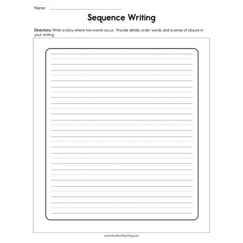 Sequence Writing Worksheet