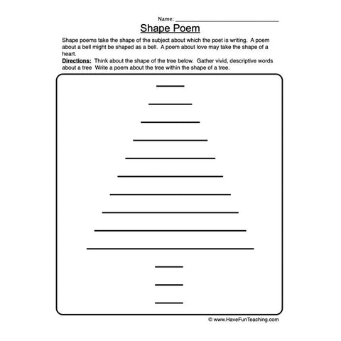Shape Poem Worksheet