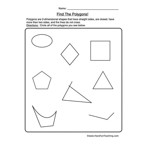 Shapes Worksheet 2