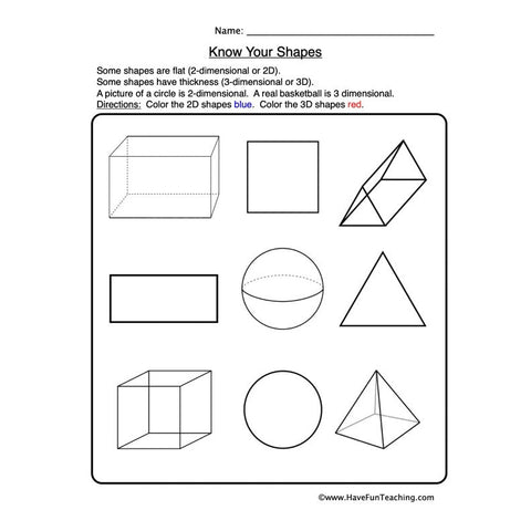 Shapes Worksheet 4