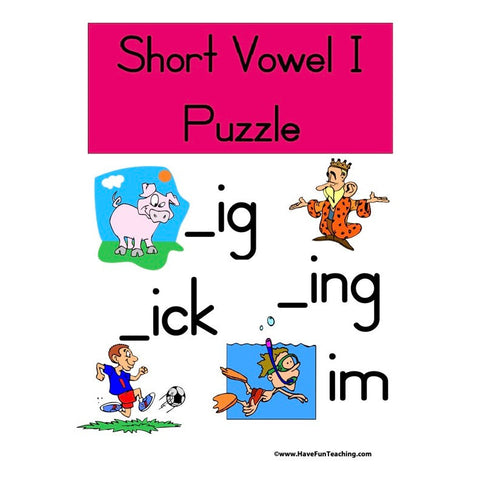 Short Vowel I Puzzle Worksheet