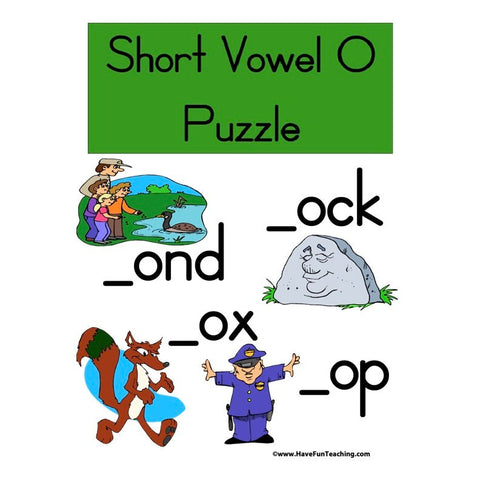 Short Vowel O Puzzle Worksheet