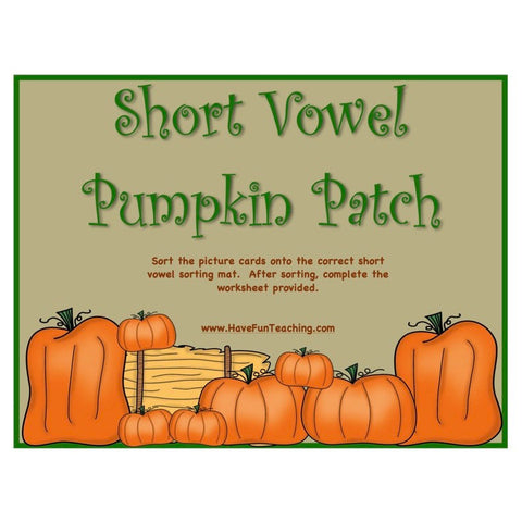Short Vowel Pumpkin Patch Game