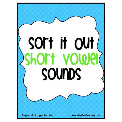 Short Vowel Sort Game