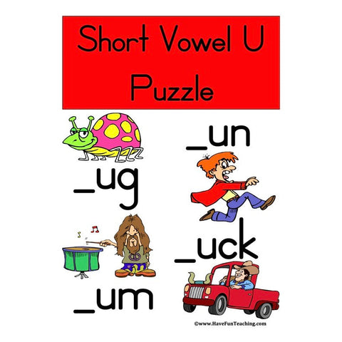Short Vowel U Puzzle Worksheet