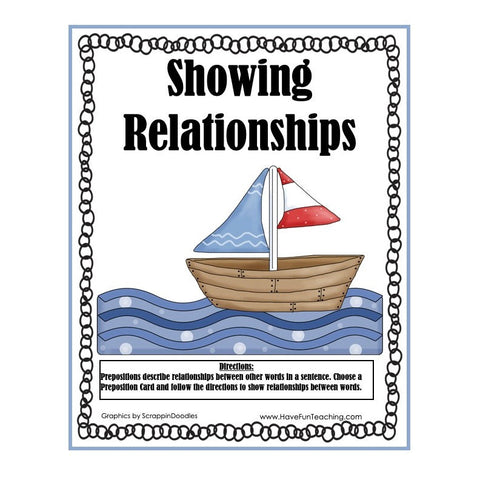 Showing Relationships Prepositions Game