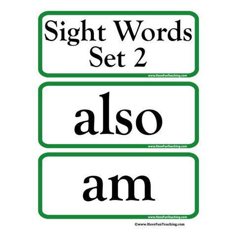 Sight Word Flash Cards 2