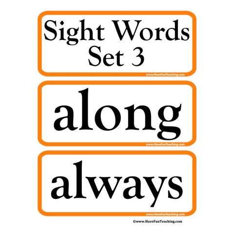Sight Word Flash Cards 3