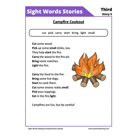 Sight Words Reading Comprehension 23 Worksheet