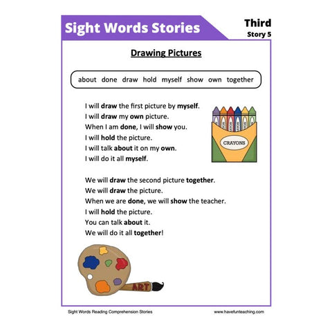 Sight Words Reading Comprehension 26 Worksheet