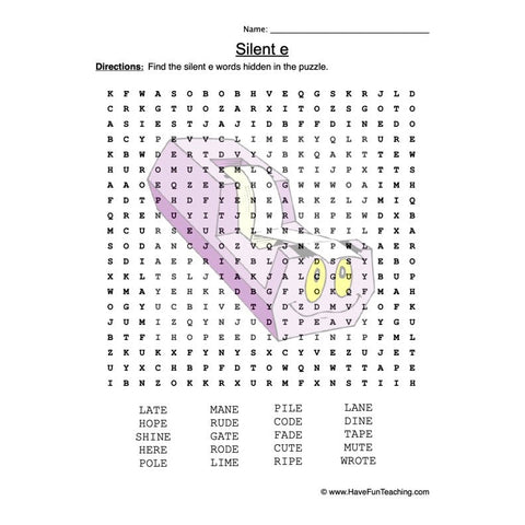 Silent E Worksheet 3