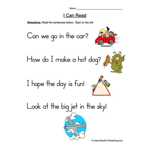 Simple Sentences Worksheet 2
