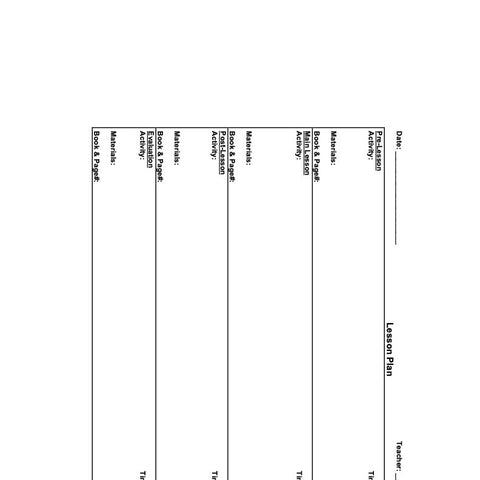 Single Lesson Plan Template Worksheet