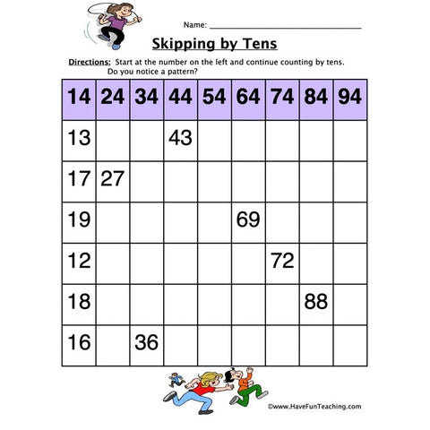 Skip Count by Tens Worksheet 2