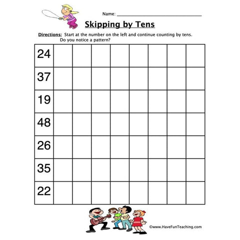 Skip Count by Tens Worksheet 3