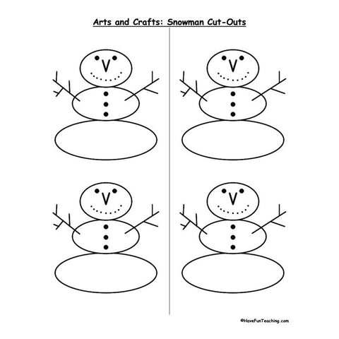 Snowman Cutouts Worksheet