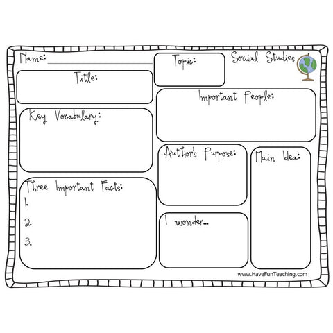 Social Studies Graphic Organizer