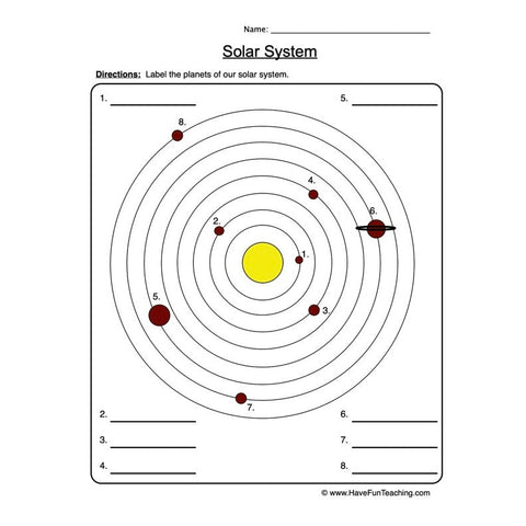 Solar System Worksheet