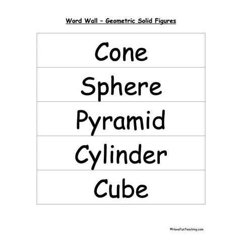 Solid Figures Worksheet