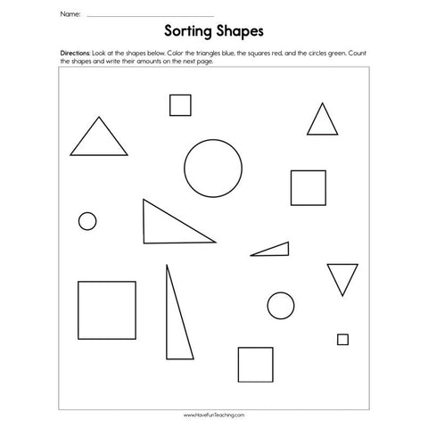 Sorting Shapes Worksheet