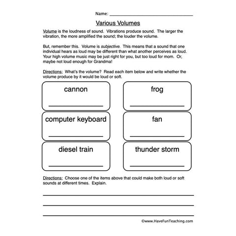 Sound Worksheet 2