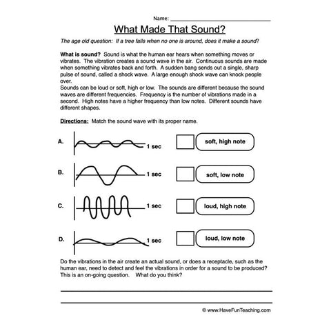 Sounds Worksheet
