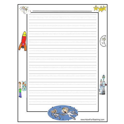 Space Writing Paper Worksheet
