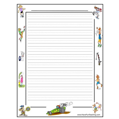 Sports Writing Paper Worksheet