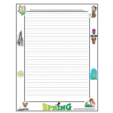Spring Writing Paper Worksheet