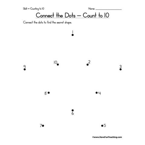 Star Dot to Dot Worksheet
