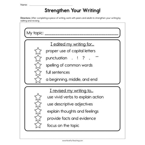 Strengthen Your Writing Worksheet