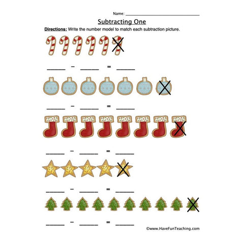 Subtract One Worksheet