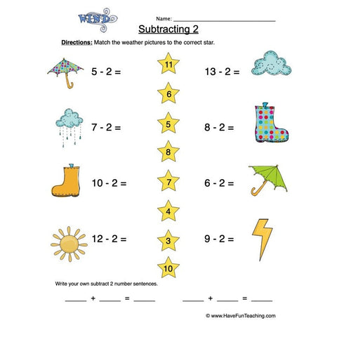 Subtract Two Worksheet 2