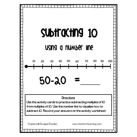 Subtracting 10 Using a Number Line Game