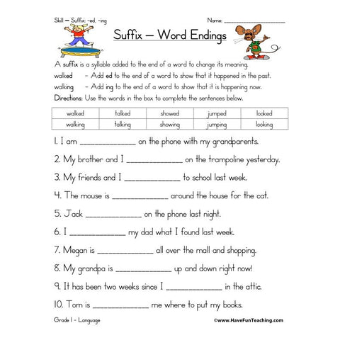 Suffix Worksheet 5