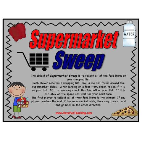 Supermarket Sweep Food Words Game