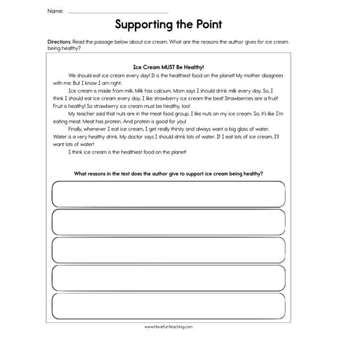 Supporting the Point Worksheet