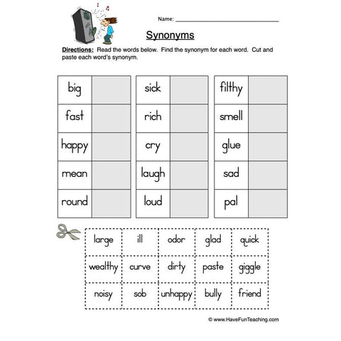 Synonyms 1 Worksheet 2