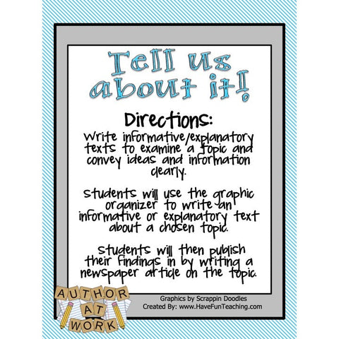 Tell Us About It Expository Writing Game