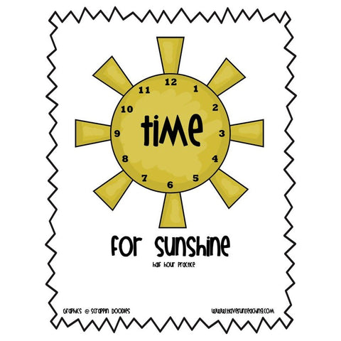 Telling Time Clock Half Hour Game