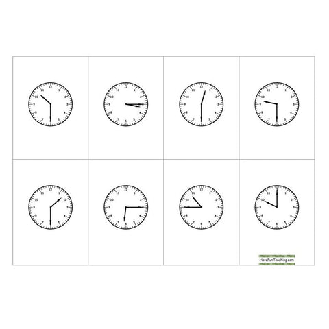 Telling Time Quarter Hour Bingo Worksheet