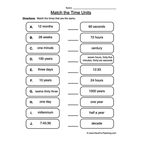 Telling Time Worksheet