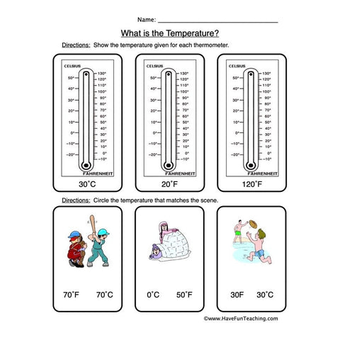 Temperature Worksheet 4