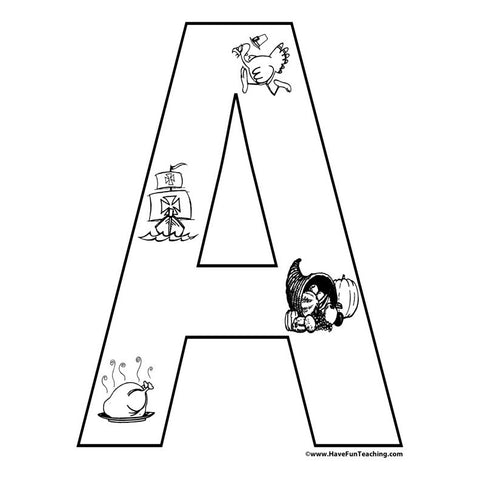 Thanksgiving Alphabet Letters Worksheet