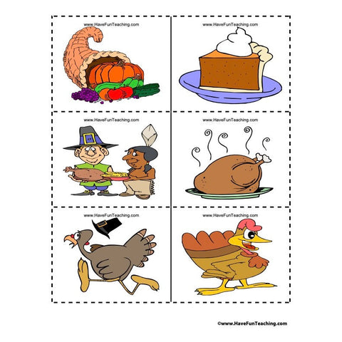Thanksgiving Clip Art Worksheet